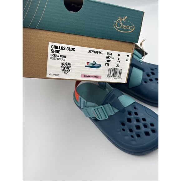 NEW Chaco Chillos Women’s Sz 6 Clog Sandal OCEAN BLUE Adjustable Strap Slip Ons - Picture 12 of 13